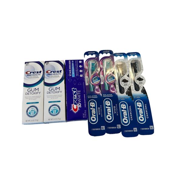 Crest Oral-B 7 Piece Oral Care Bundle Toothpaste and Toothbrush - Picture 2 of 12
